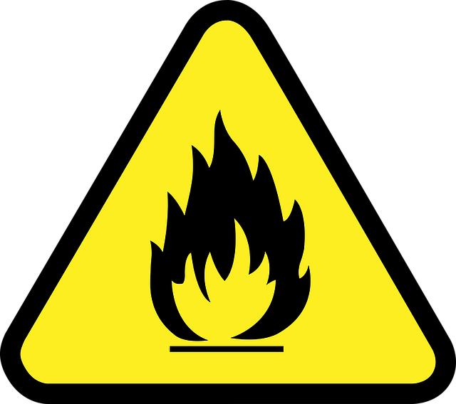 señal precaución incendio