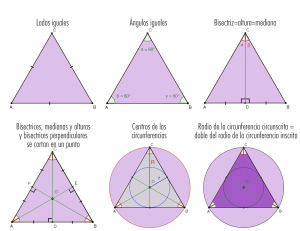 triángulos equiláteros propiedades