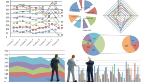 Gráficos de datos y analítica para explicar People Analytics en recursos humanos.